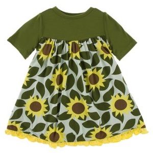 Kickee Pants Aloe Sunflower Dress Romper